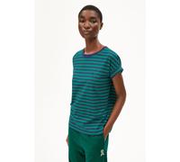 ARMEDANGELS IDAARA STRIPES T-SHIRT - Frauen Loose Fit T-Shirt - mehrfarbig XL emerald green-blue noon
