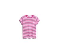 Armedangels - IDAARA STRIPE T-SHIRT white-very berry - Gr. - XXL