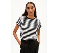 ARMEDANGELS Damen T-Shirt aus Bio-Baumwolle IDAARA Stripes Loose Fit White-Black Xs