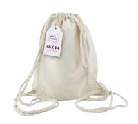 IDEA HOME Baumwollbeutel, Turnbeutel 1 Stück 36x44 cm 140g/m2 Sportbeutel mit Kordel, Rucksack, Beutel, Jutebeutel Gym Bag, blanko zum bemalen für Sport & Reise, Natur