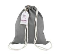 IDEA HOME Baumwollbeutel, Turnbeutel 1 Stück 36x44 cm 250g/m2 Sportbeutel mit Kordel, Rucksack, Beutel, Jutebeutel Gym Bag, blanko zum bemalen für Sport & Reise, Grau