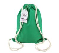 IDEA HOME Baumwollbeutel, Turnbeutel 1 Stück 36x44 cm 250g/m2 Sportbeutel mit Kordel, Rucksack, Beutel, Jutebeutel Gym Bag, blanko zum bemalen für Sport & Reise, Grün