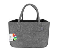 IDEA HOME Filztasche Shopper Groß-30 Liter Einkaufstasche XXL Zusammenklappbar Einkaufskorb Kaminholztasche Kleiderkorb Spielzeugtasche Dunkelgrau/Schwarz, XL