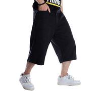 IDEALSANXUN Herren 3/4 Denim Shorts Big&Tall Loose Fit Jeans Shorts - Schwarz - 56