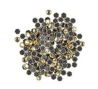 Ideen mit Herz Hot-Fix Glas-Kristalle zum Aufbügeln, Ø 4mm | Strasssteine, Glitzersteine, Hot-Glue, Bügelsteine | Textilgestaltung | 200 Stück (gold)