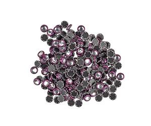 Ideen mit Herz Hot-Fix Glas-Kristalle zum Aufbügeln, Ø 4mm | Strasssteine, Glitzersteine, Hot-Glue, Bügelsteine | Textilgestaltung | 200 Stück (aubergine)