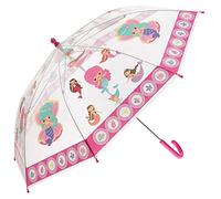 Idena 50048 - Kinderregenschirm für Mädchen, mit zauberhaftem Meerjungfrauenmotiv auf transparentem Kunststoff, Durchmesser ca. 83 cm, Länge ca. 66 cm
