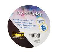 Idena 63136 - Transparenter Nylon-Faden auf Spule, unsichtbare Nylon-Schnur ca. 0,3 mm x 100 m, Tragkraft ca. 8,6 kg, zur Schmuckgestaltung, zum Basteln und Aufhängen von Mobiles, Fensterbildern uvm.