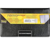 Idena - Visitenkartenmappe für 144 Karten, 11x19 cm, 1 Stück - Klassisch, Schwarz, Kunstleder, Geräumig, Geschäftspartner