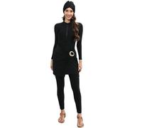 IDOPIP Muslimisch Badeanzug Damen: Ganzkörper Burkini, Bademode mit Hijab | 3 TLG. Schwimmanzug mit Badeshirt + Badehose + Hijab, Lang Swimsuits für Schwimmen Surfen Beachvolleyball Stand-Up-Paddling
