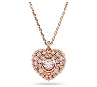 Idyllia Anhänger, Kristallperle, Herz, Weiß, 18K Roségoldbeschichtet OS