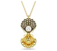 Idyllia Anhänger, Kristallperle, Muschel, Weiß, 18K Goldbeschichtet OS