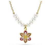 Swarovski Halskette Idyllia 5723140 – Mehrfarbiges Blumenmotiv, Kristallperle, Vergoldet, 38–45 cm