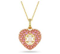 Idyllia Anhänger, Oktagon-Schliff, Kristallperle, Herz, Rosa, Goldlegierungsschicht OS