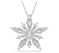 Idyllia Anhänger und Brosche, Stern, Weiß, Rhodiniert OS