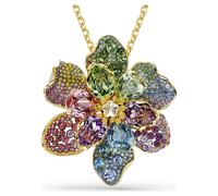 Idyllia Anhänger und Brosche, Verschiedene Schliffe, Pavé, Blume, Mehrfarbig, Goldlegierungsschicht OS