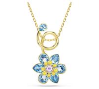 Idyllia Anhänger, Verschiedene Schliffe, Blume, Blau, 18K Goldbeschichtet OS