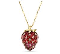 Idyllia Anhänger, Verschiedene Schliffe, Erdbeere, Rot, 18K Goldbeschichtet OS