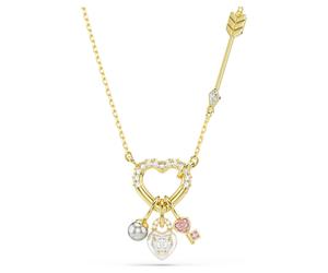 Idyllia Anhänger, Verschiedene Schliffe, Herz, Schlüssel, Rosa, 18K Goldbeschichtet OS