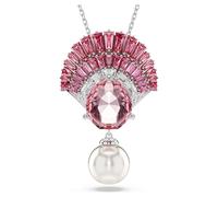 Idyllia Anhänger, Verschiedene Schliffe, Kristallperle, Muschel, Rosa, Rhodiniert OS