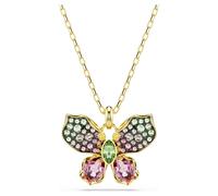 Idyllia Anhänger, Verschiedene Schliffe, Pavé, Schmetterling, Mehrfarbig, 18K Goldbeschichtet OS