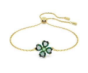 Idyllia Armband, Verschiedene Schliffe, Glücksklee, Grün, 18K Goldbeschichtet OS