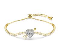 Idyllia Armband, Verschiedene Schliffe, Herz mit Pfeil, Weiß, 18K Goldbeschichtet OS