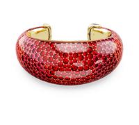 Idyllia Armreif, Rot, 18K Goldbeschichtet M