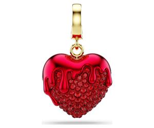 Idyllia Charm, Rundschliff, Herz, Rot, 18K Goldbeschichtet OS