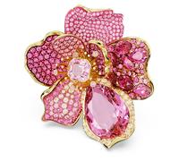 Idyllia Cocktailring, Pavé, Blume, Rosa, Goldlegierungsschicht 55