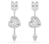 Idyllia Drop-Ohrhänger, Verschiedene Schliffe, Herz mit Pfeil, Weiß, Rhodiniert OS