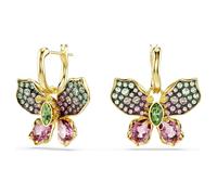 Idyllia Drop-Ohrhänger, Verschiedene Schliffe, Pavé, Schmetterling, Mehrfarbig, 18K Goldbeschichtet OS