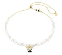 Idyllia Halsband, Kristallperle, Verschiedene Schliffe, Biene, Weiß, 18K Goldbeschichtet OS
