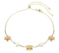 Idyllia Halskette, Kristallperle, Verschiedene Schliffe, Blume, Mehrfarbig, Goldlegierungsschicht OS