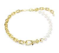 Idyllia Halskette, Kristallperle, Weiß, 18K Goldbeschichtet OS