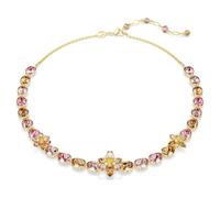 Idyllia Halskette, Verschiedene Schliffe, Blume, Mehrfarbig, Goldlegierungsschicht OS