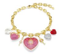 Idyllia Halskette, Verschiedene Schliffe, Herz, Schlüssel, Mehrfarbig, 18K Goldbeschichtet OS