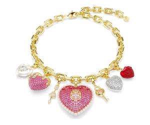 Idyllia Halskette, Verschiedene Schliffe, Herz, Schlüssel, Mehrfarbig, 18K Goldbeschichtet OS