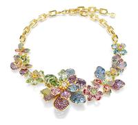 Idyllia Halskette, Verschiedene Schliffe, Pavé, Blume, Mehrfarbig, Goldlegierungsschicht OS