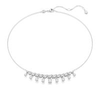 Idyllia Halskette, Verschiedene Schliffe, Schneeflocke, Weiß, Rhodiniert OS