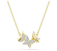 Idyllia Lilia Halskette, Schmetterling, Weiß, 18K Goldbeschichtet OS