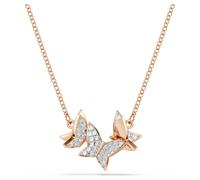 Idyllia Lilia Halskette, Schmetterling, Weiß, 18K Roségoldbeschichtet OS