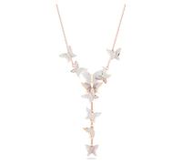 Idyllia Lilia Y-Halskette, Schmetterling, Weiß, 18K Roségoldbeschichtet OS