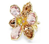 Idyllia Motivring, Verschiedene Schliffe, Blume, Mehrfarbig, 18K Goldbeschichtet 50