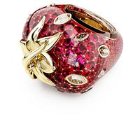Idyllia Motivring, Verschiedene Schliffe, Erdbeere, Rot, 18K Goldbeschichtet 58