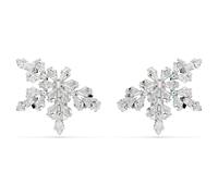 Idyllia Ohrclips, Verschiedene Schliffe, Halbe Schneeflocke, Weiß, Rhodiniert OS
