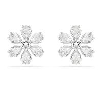 Idyllia Ohrstecker, Verschiedene Schliffe, Schneeflocke, Weiß, Rhodiniert OS