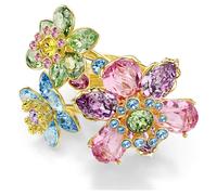 Idyllia Ring, Verschiedene Schliffe, Blume, Mehrfarbig, 18K Goldbeschichtet 60