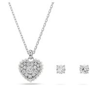 Swarovski Idyllia Set, Rhodinierte Halskette und Ohrringe mit Strahlenden Swarovski Kristallen