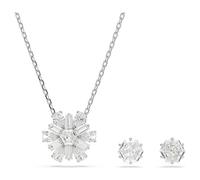 Idyllia Set, Verschiedene Schliffe, Schneeflocke, Weiß, Rhodiniert OS